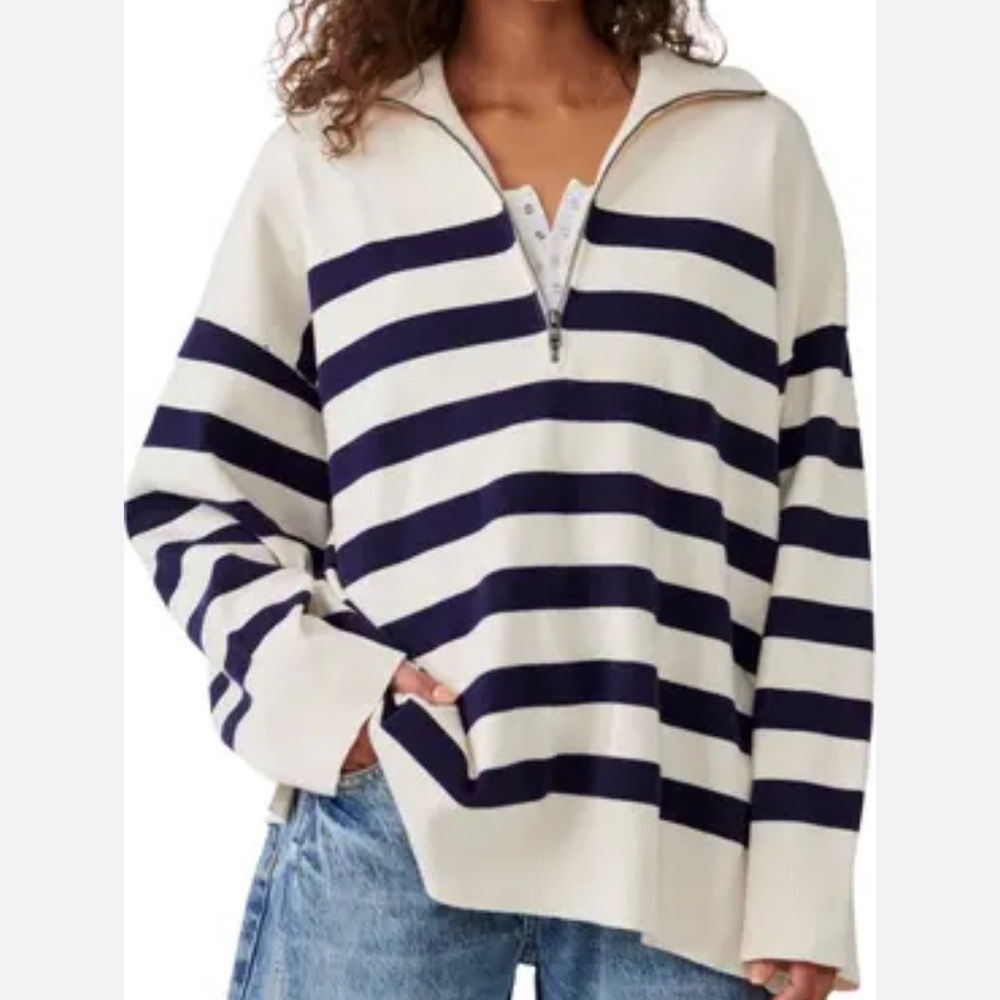 Free People oversized coastal quarter zip